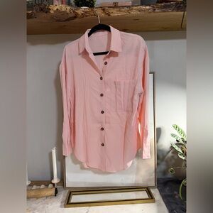 NWOT Soft Pink Women's Button-Up Blouse